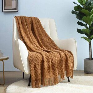 Home Farmhouse Decor Rustic Couch Sofa Chair Bed Throw Blanket, Soft Warm Light